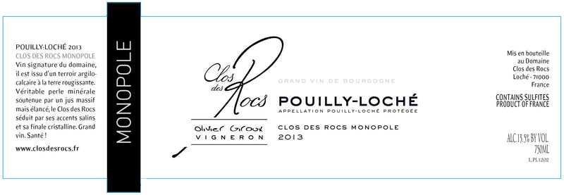 Clos Des Rocs Pouilly-Loché “Clos des Rocs, Monopole”