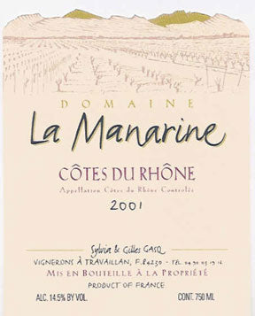Domaine La Manarine Cotes de Rhône Rouge